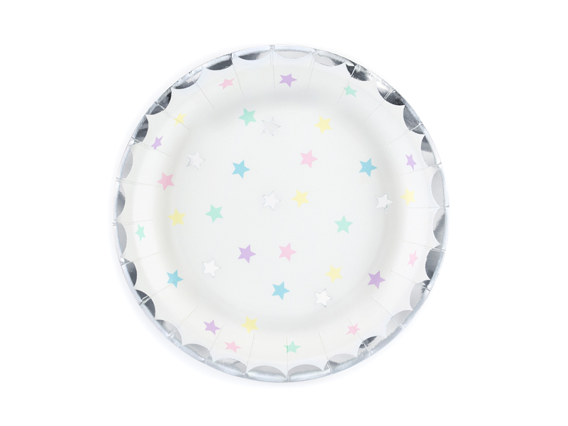 Pappteller Einhorn - Sterne (6 Stk.) - Party Deco