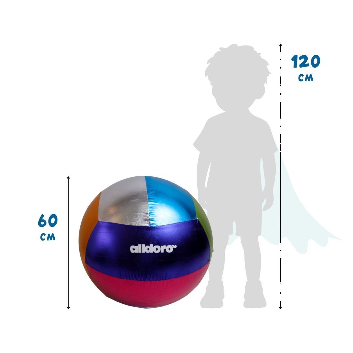 XXL Ball Metallic aufblasbar 60 cm - Alldoro
