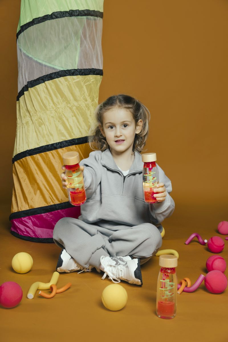 Sensorikflasche "Move" Spirale pink - Petit Boum