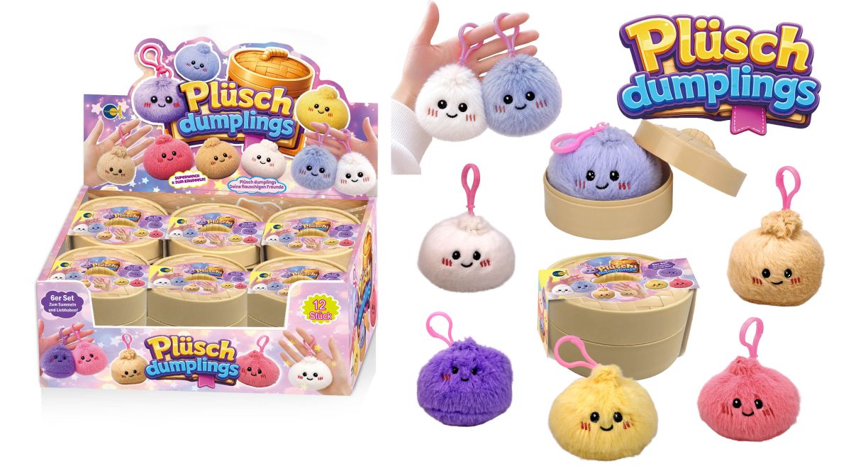 Plüsch Dumplings 5,5cm (verschiedene Designs, 1 Stück) - Fun Trading
