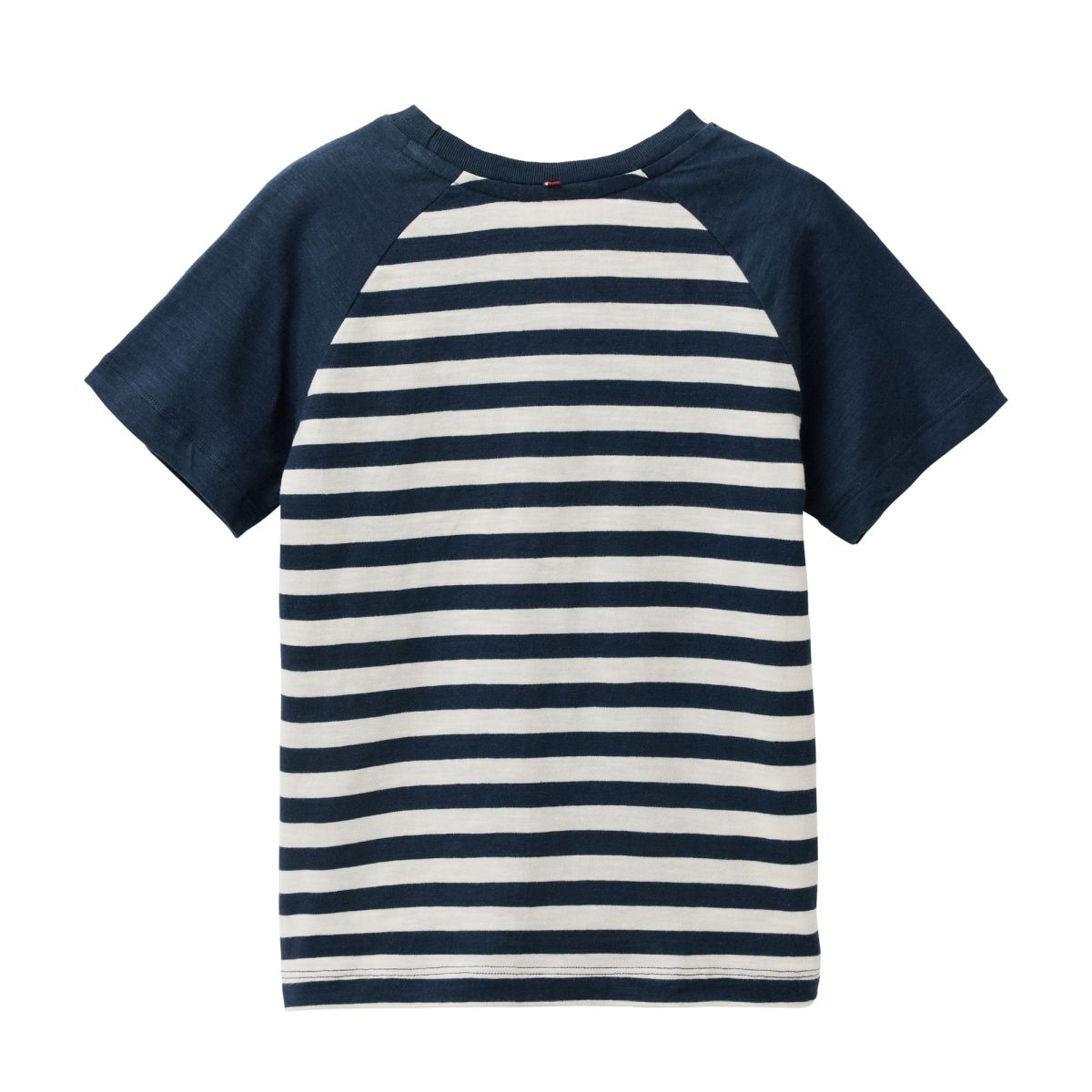 T-Shirt blau geringelt Hai GOTS - 110