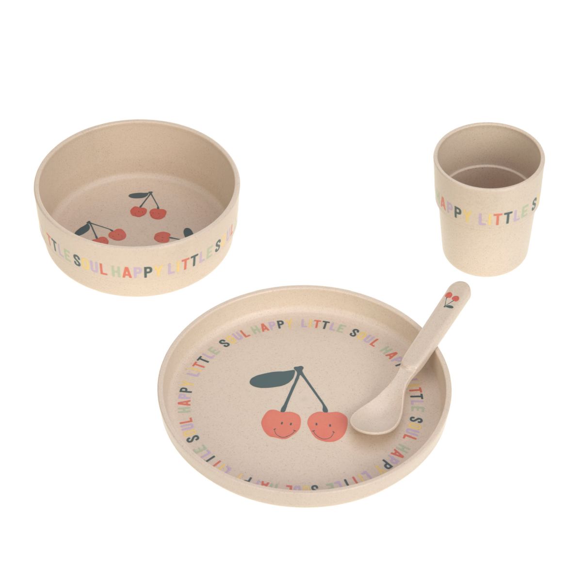 Kindergeschirr-Set Happy Fruits Kirsch (4 teilig) - Lässig