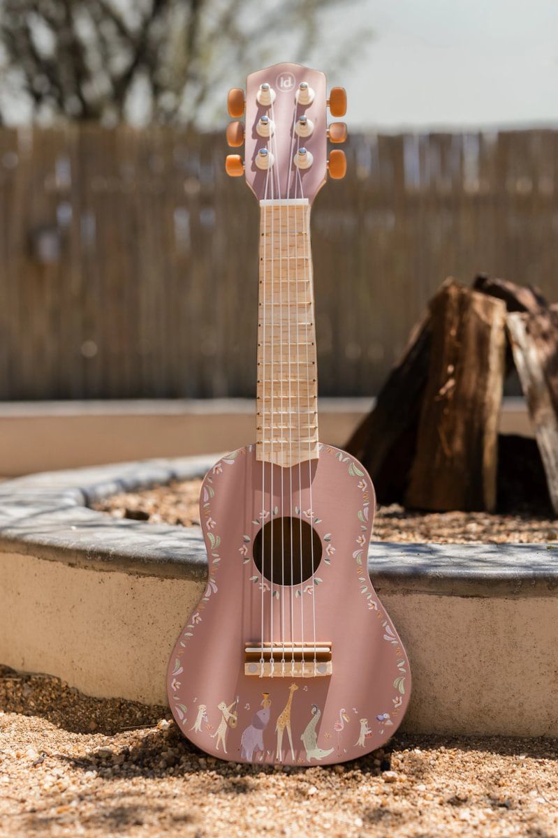 Holzgitarre rosa Safari Friends - Little Dutch