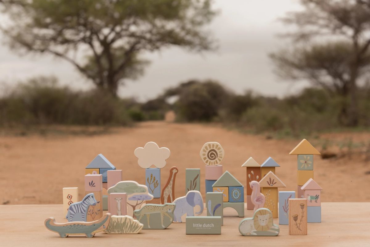 Holzbausteine Safari Friends - Little Dutch