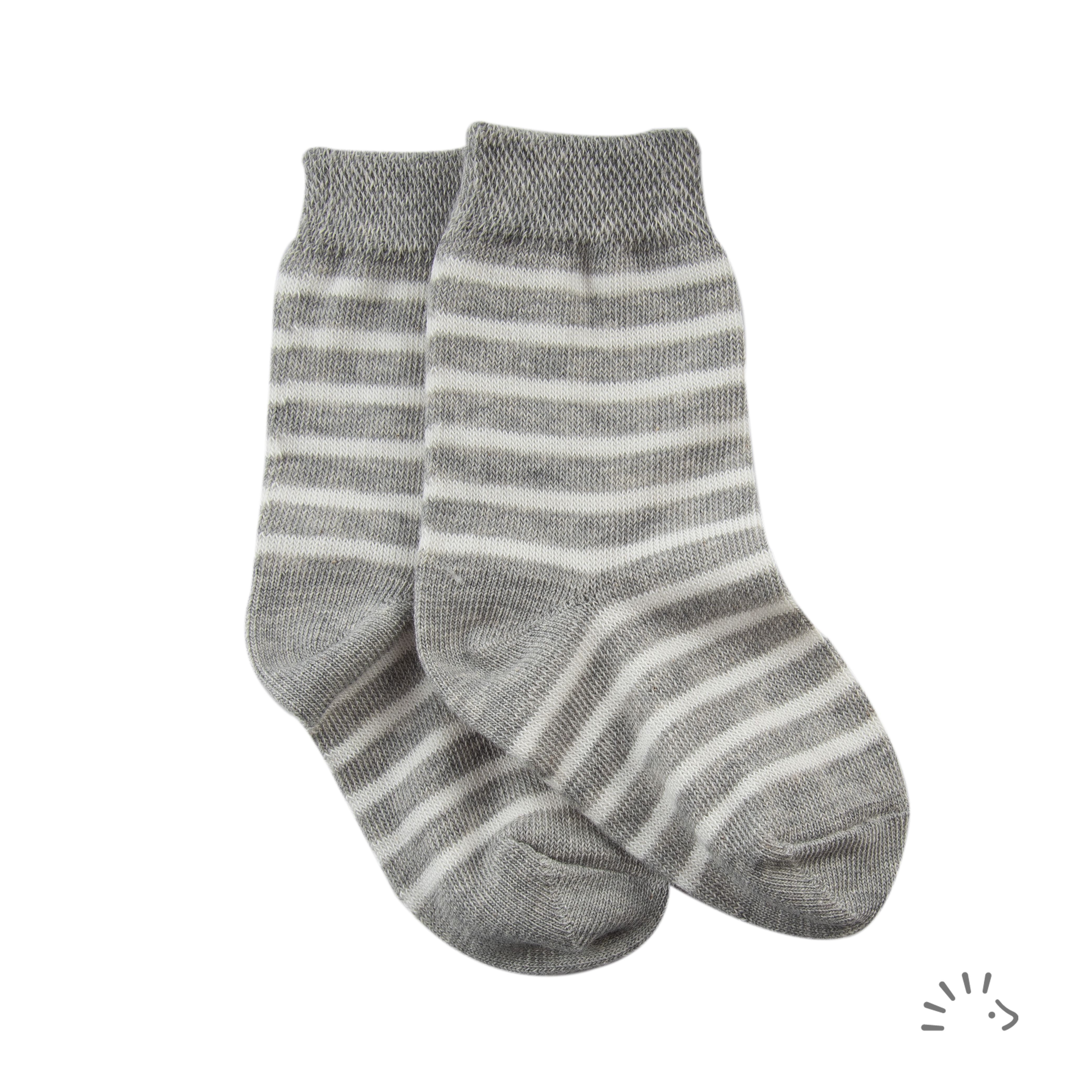 Socken hellgrau geringelt - 27-30