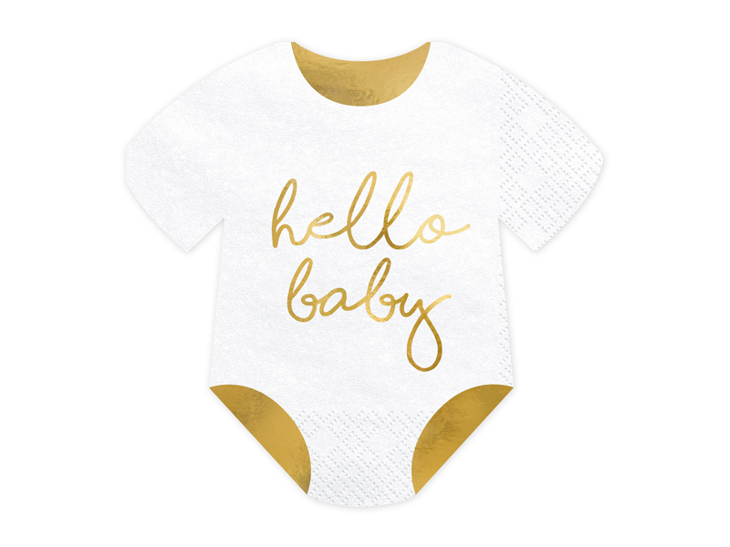 Servietten Body "Hello Baby" (20 Stk.) - Party Deco