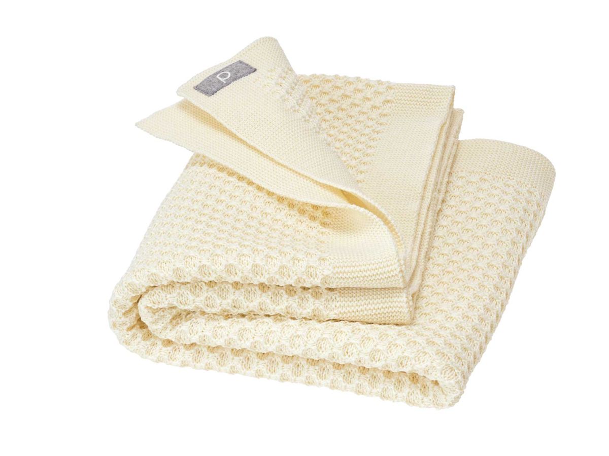 Disana Waben-Strickdecke, Babydecke natur 80x100cm