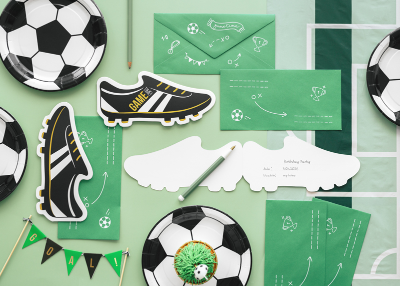 Einladungen Fußball-Schuhe (6 Stk.) - Party Deco