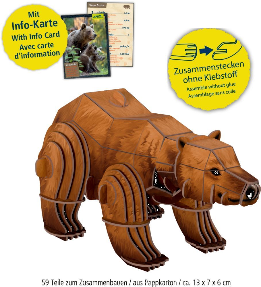 3D Mini-Bausatz Bär - Nature Zoom