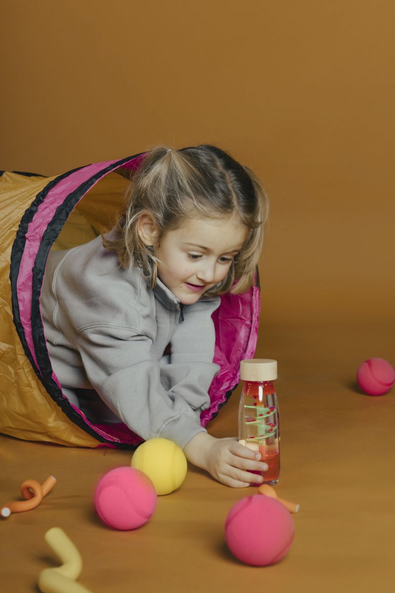 Sensorikflasche "Move" Spirale pink - Petit Boum