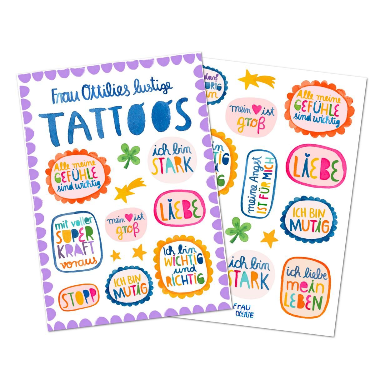 Kinder Tattoos "Affirmationen" - Frau Ottilie
