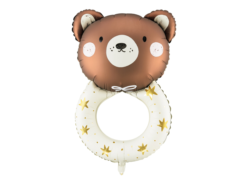 Folienballon Teddybär Rassel, 61x88 cm - Party Deco
