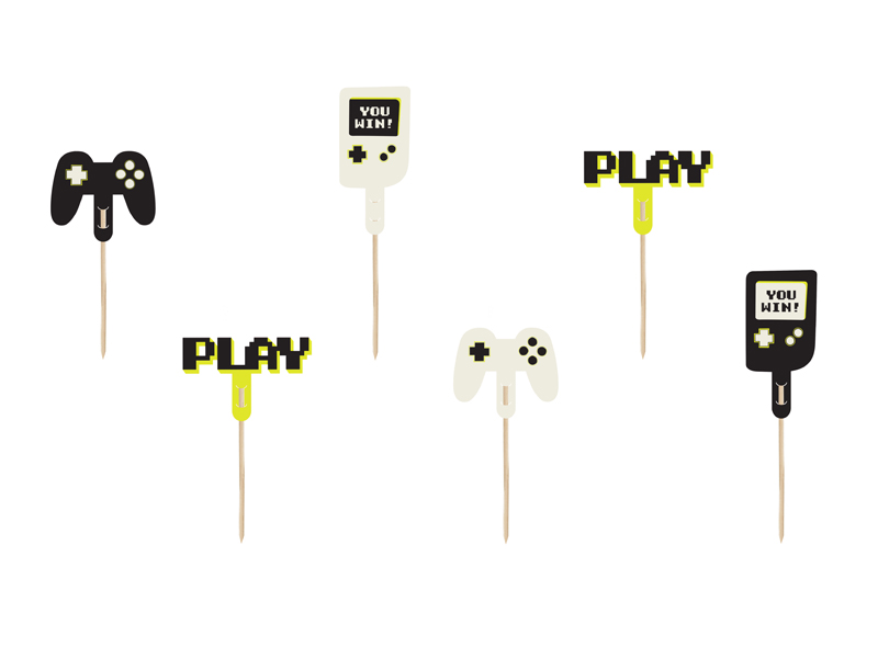 Gamer Muffin-Dekoration (6er Set) - Party Deco