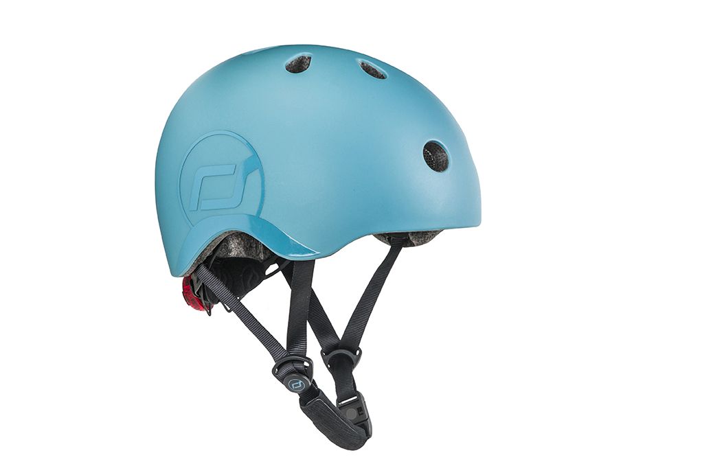Kinderhelm S-M steel - blau (51-55cm) - Scoot and Ride
