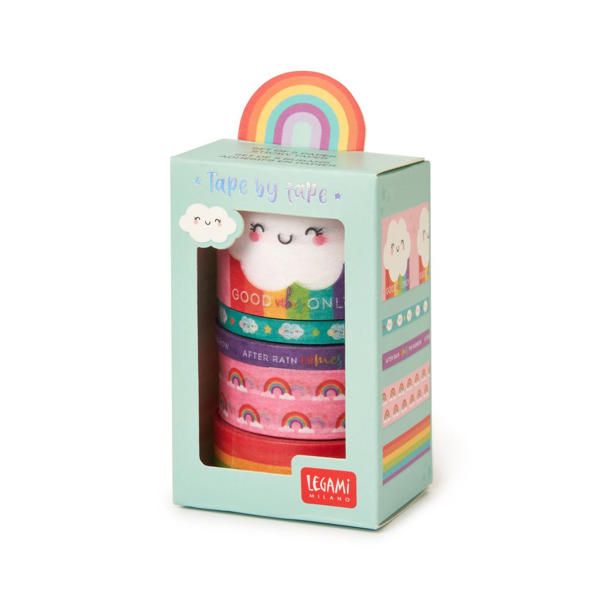 5er-Set dekorative Papierklebebänder Rainbow - Legami