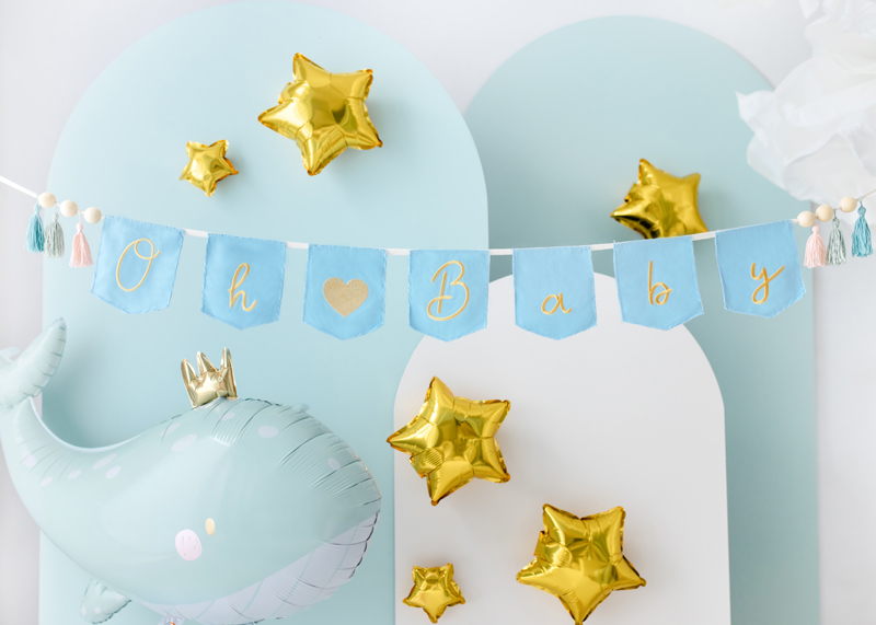 Folienluftballon Wal, 93x60 cm, himmelblau - Party Deco
