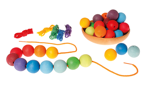 Regenbogen-Schnüre für Fädelspiele (6 Stück) - Grimm's 10319