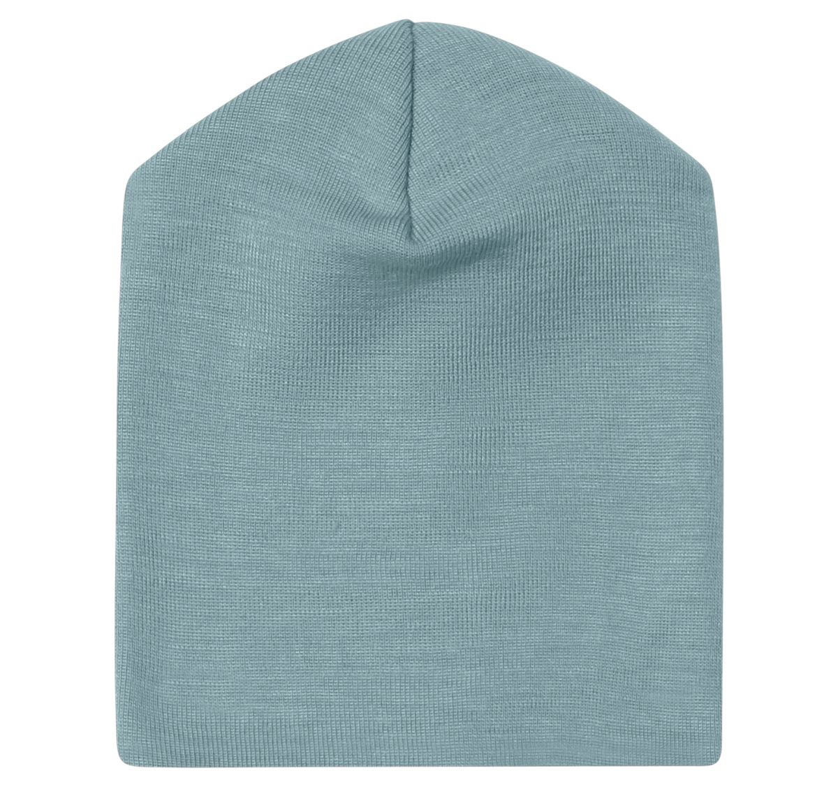 Kindermütze bergblau Wolle-Seide - 86-92