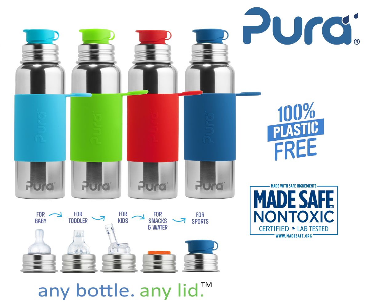 Pura Sport Flasche 850ml mit Sleeve aqua