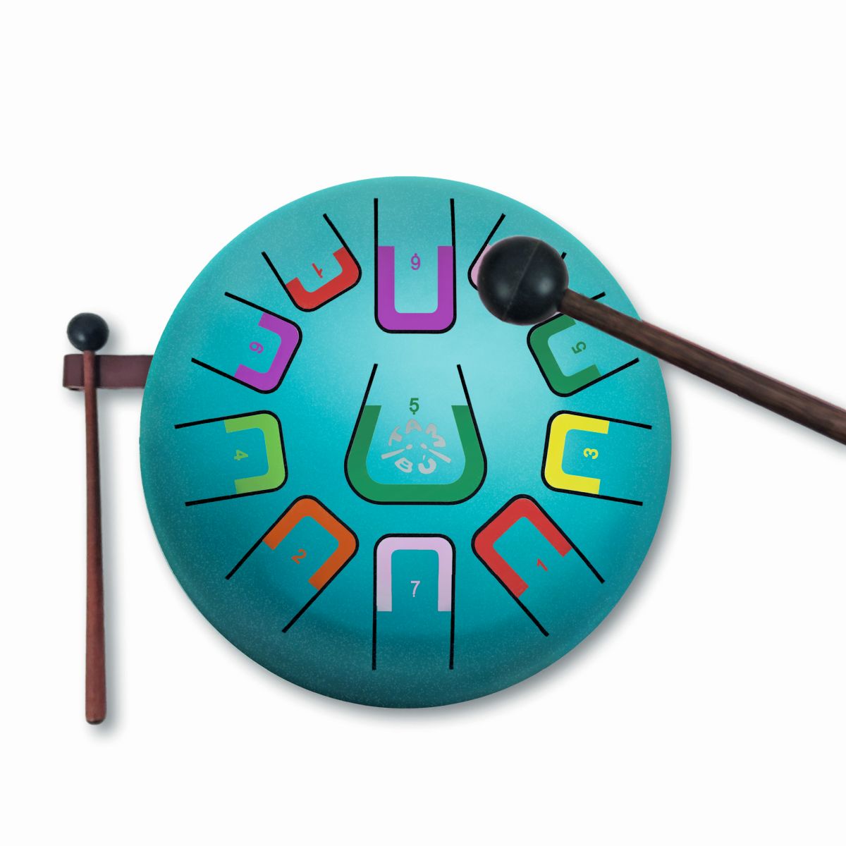 Tambu Zungentrommel 20cm - Under the sea (türkis matt)