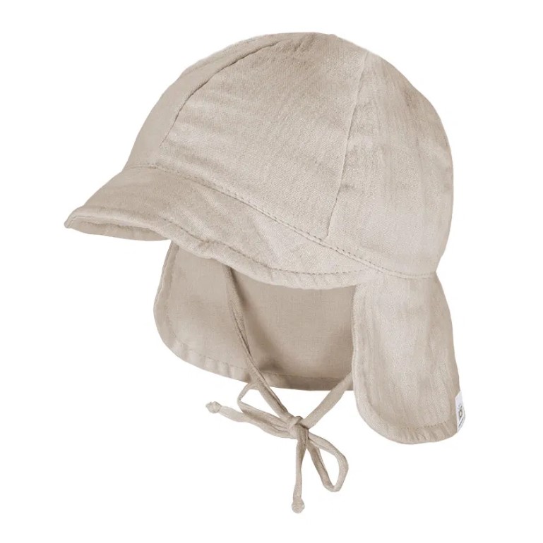 Schildmütze Musselin Gr. 49 beige