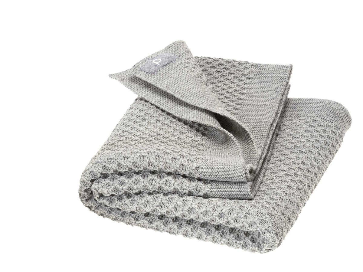 Disana Waben-Strickdecke, Babydecke grau 80x100cm
