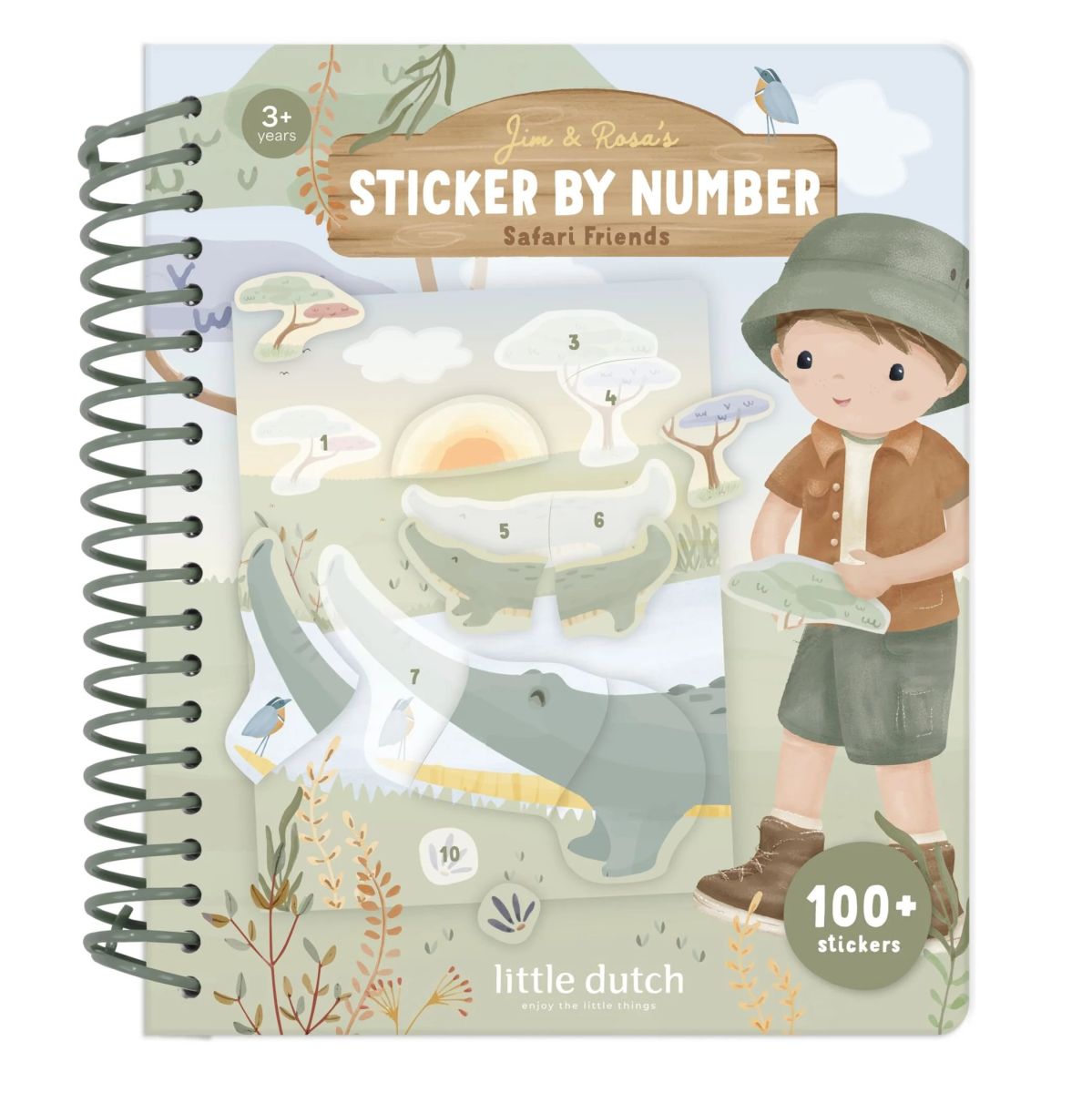 Stickerbuch Nummern Jim Safari Friends - Little Dutch