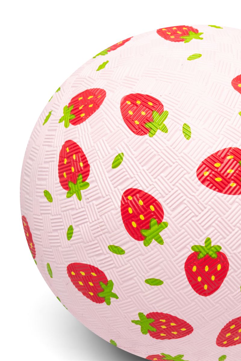 Kinder Spielball Naturkautschuk 13cm Erdbeere rosa -Little L