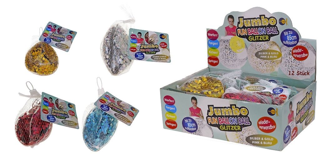 Fun Ballon Ball Jumbo Glitzer (verschiedene Farben, 1 Stück) - Fun Trading