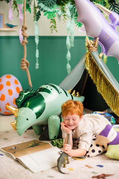 Folienluftballon Triceratops, 101 x 60.5cm, grün - Party Deco