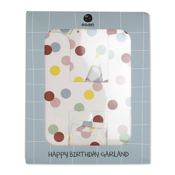 Girlande „Happy Birthday“ Konfettimuster - Ava & Yves