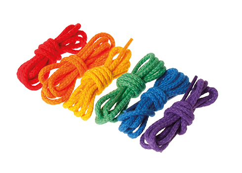 Regenbogen-Schnüre für Fädelspiele (6 Stück) - Grimm's 10319