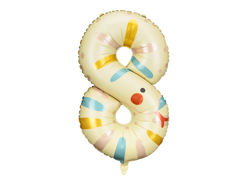 Folienballon Ziffer 8 - Schlange, 72cm, Mix - Party Deco