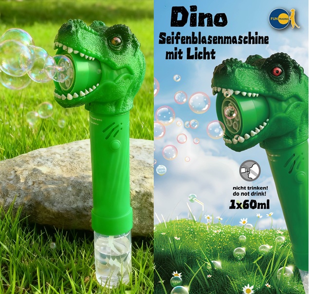 Dino Seifenblasenmaschine mit Licht - Fun Trading