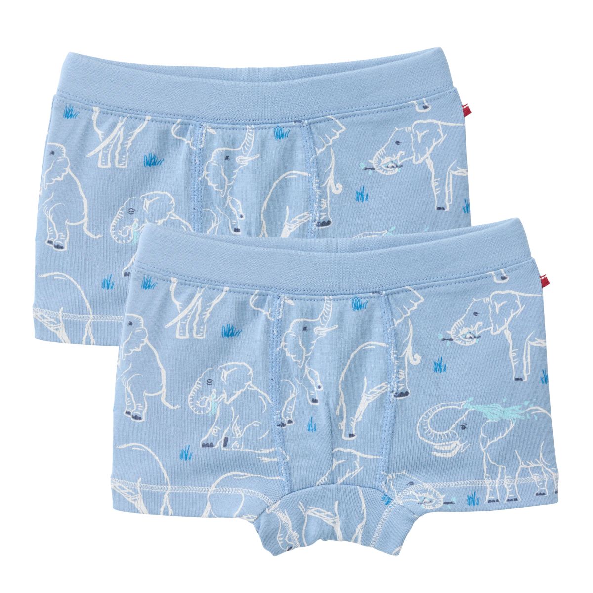 2-er Pack Boxershorts hellblau Elefanten - 98