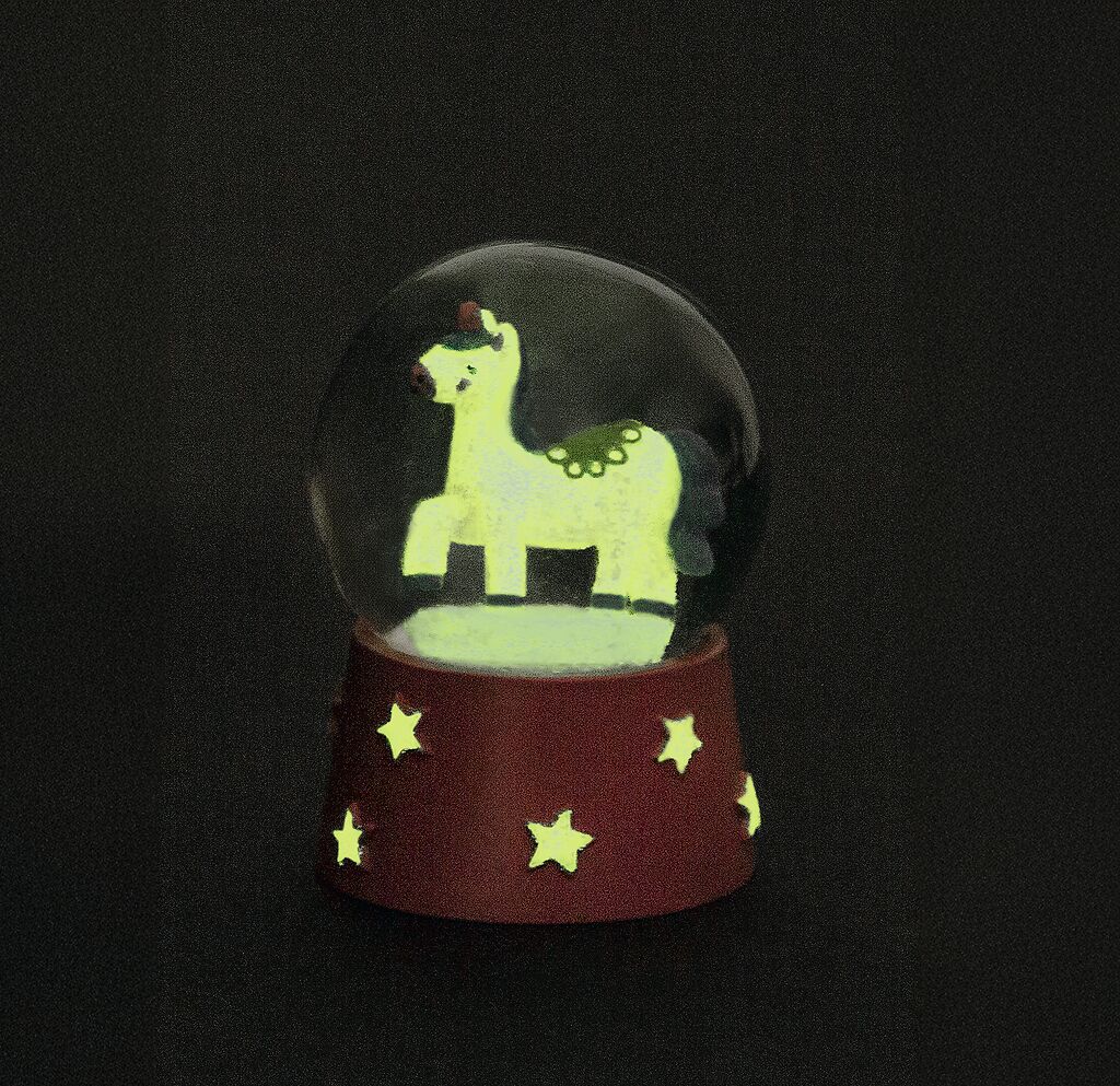 Nachtleuchtende Schneekugel (verschiedene Designs, 1 Stück)