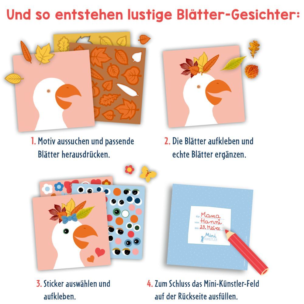 Mein erstes Bastelset: Blätter-Gesichter (Mini-Künstler)