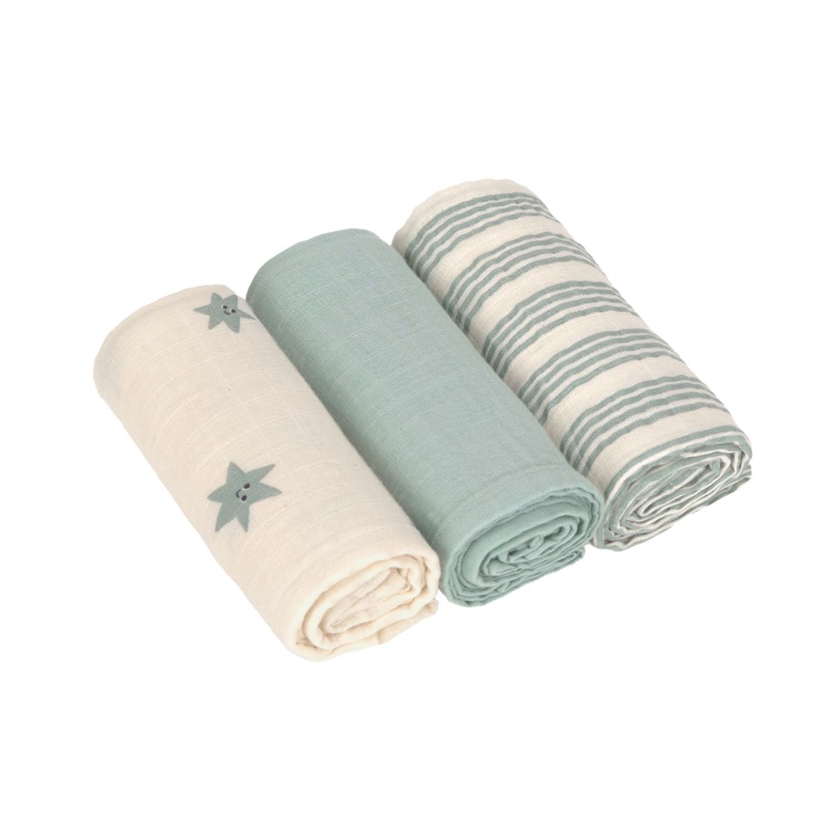 Mulltücher Set 60 x 60 cm (3er Pack) granit green - Lässig