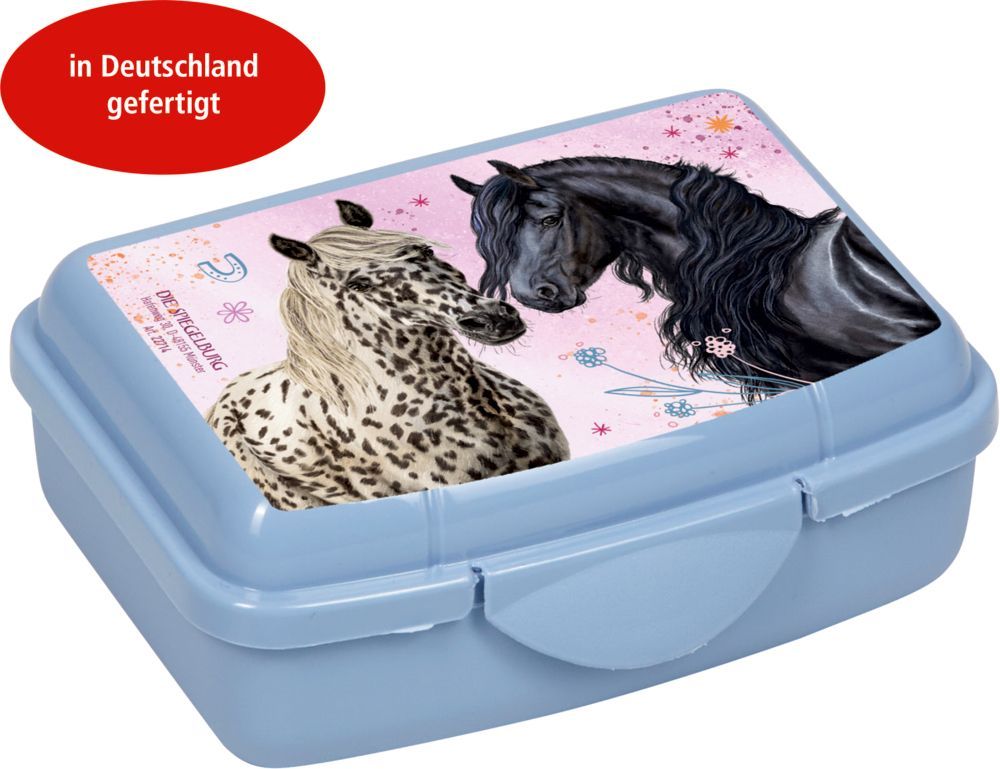 Mini-Snackbox Pferdefreunde, hellblau