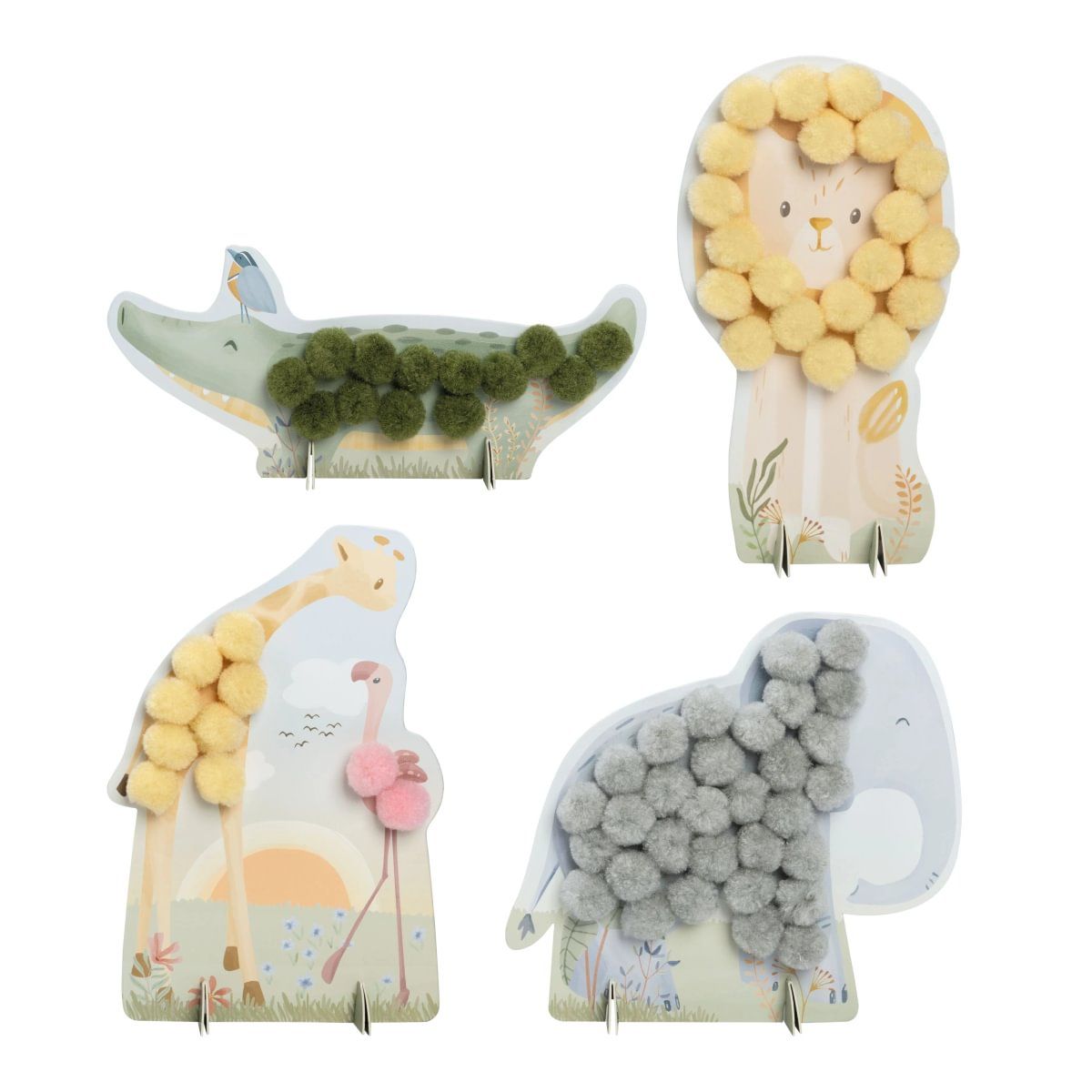 Pom Pom Cards Safari Friends - Little Dutch
