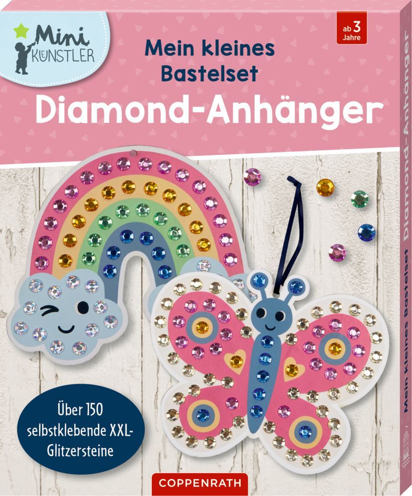 Mein kleines Bastelset: Diamond-Anhänger (Schmetter./Regenb.) - Mini-Künstler