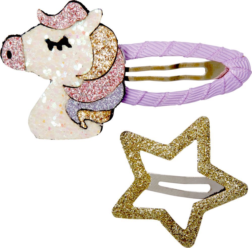 Haarclips Glitzerpferde no.3 - beautiful Stars (verschiedene Designs, 1 Set)