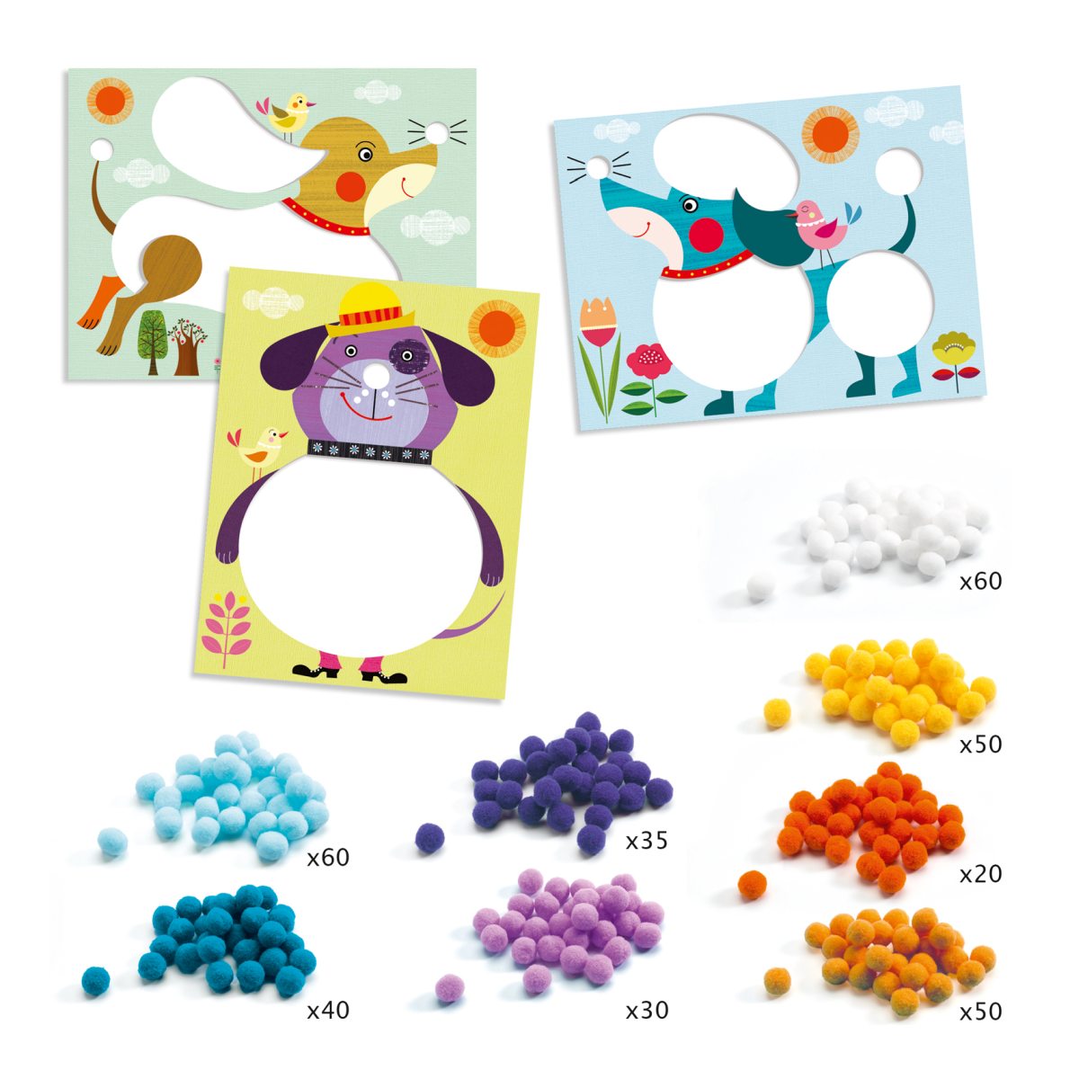Bastelpackung 3-6: Hunde - Djeco