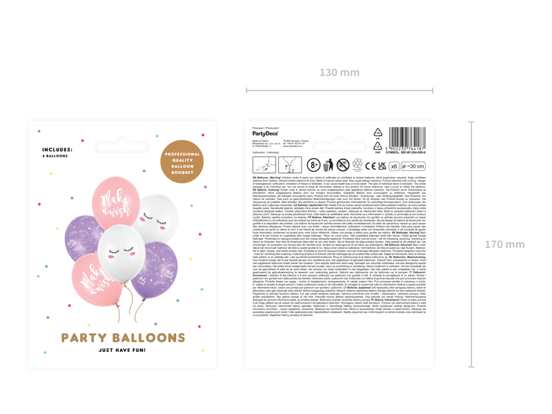 Luftballons Einhorn (6 Stk.) - Party Deco