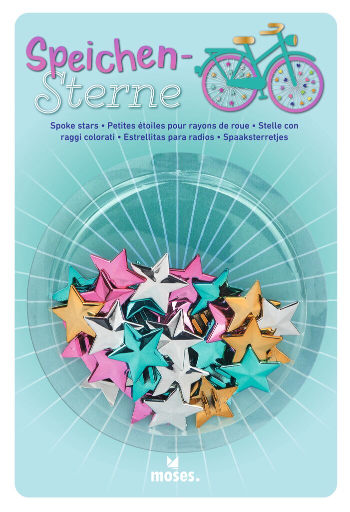 Speichenclips Herzen oder Sterne (verschiedene Designs, 1 Set)