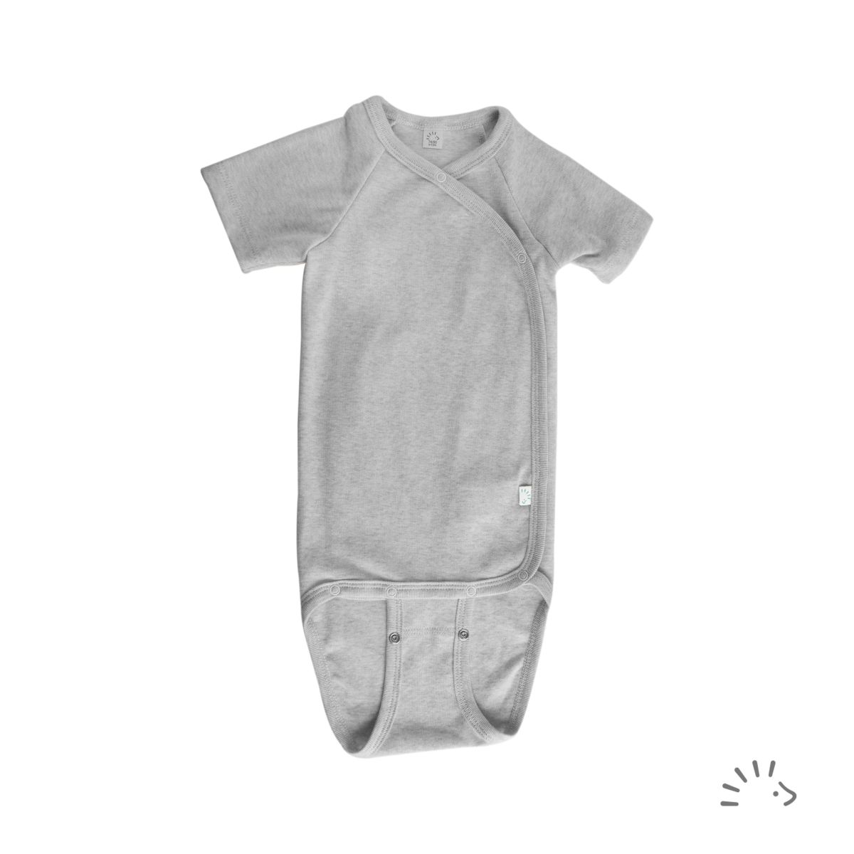 Wickelbody kurzarm grau - 50-56