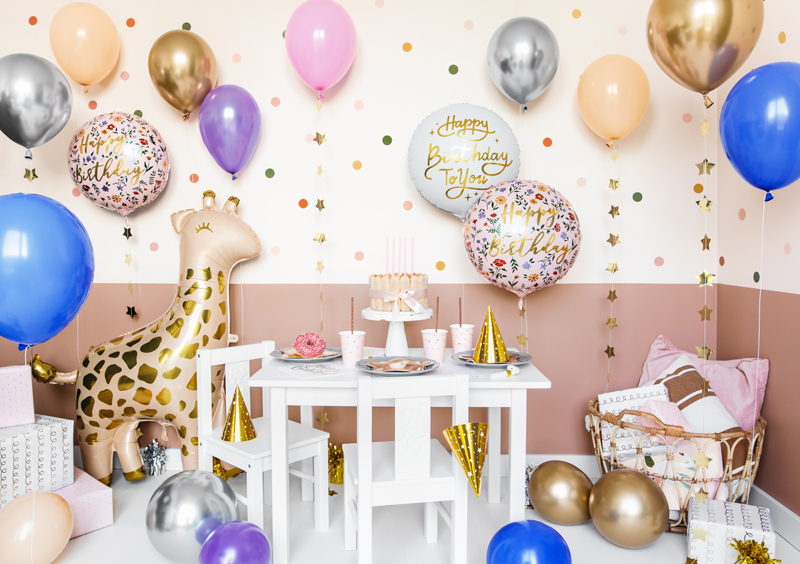 Folienballon Happy Birthday, 45cm, hellrosa - Party Deco