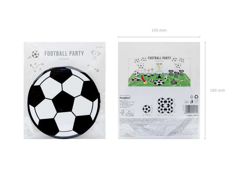 Servietten Fußball (20 Stück) - Party Deco