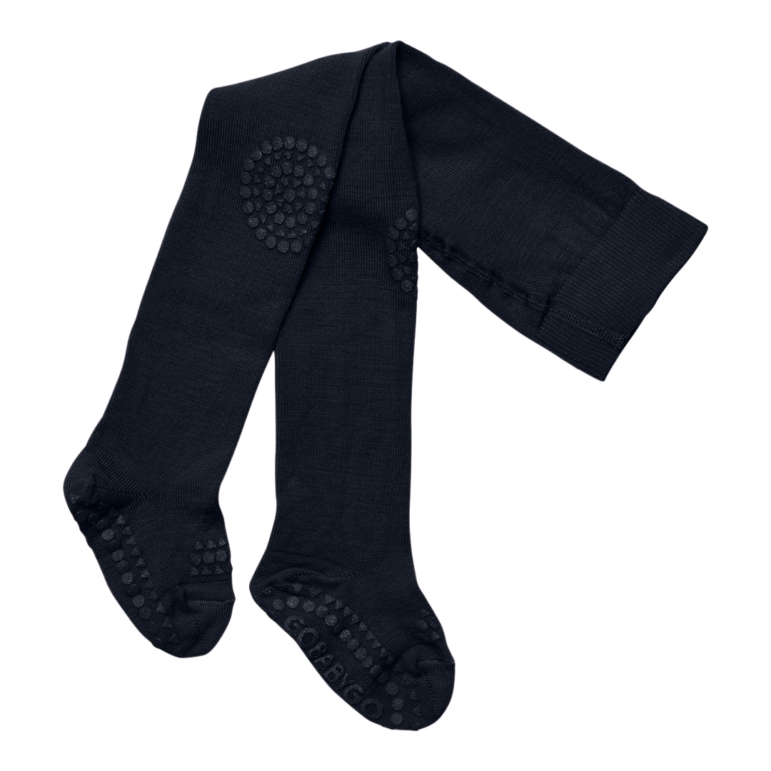 Rutschfeste Krabbelstrumpfhose Merinowolle midnight blue Gr. 74-80 - GoBabyGo