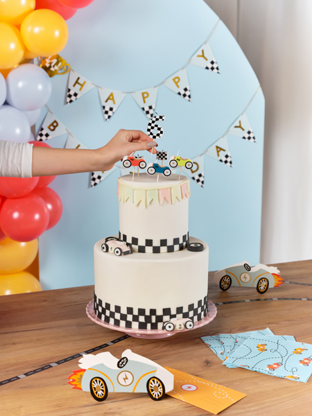 Geburtstagskerzen Rennautos (5 Stk.) - Party Deco